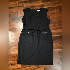 Kasper Black Midi Dress with Belt